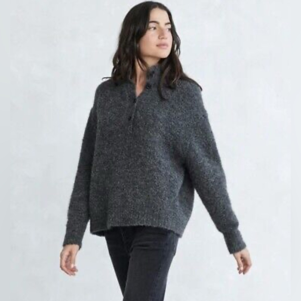 Jenni Kayne Charcoal Gray Turtleneck Sweater